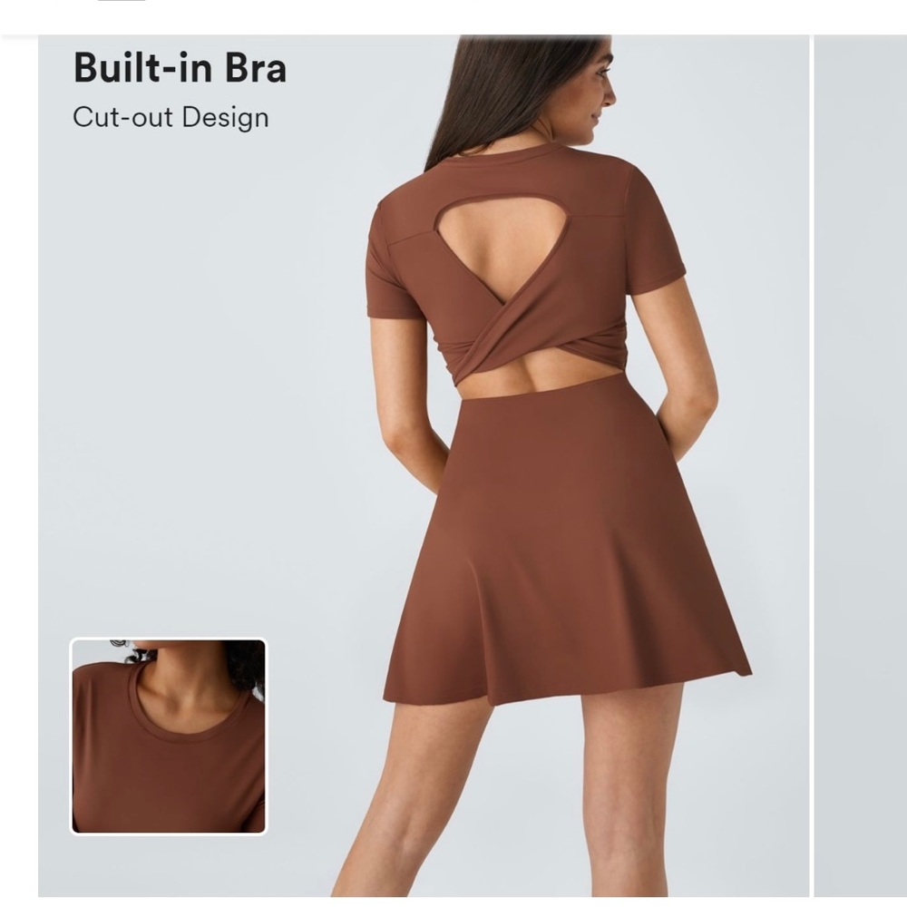 Halara Twisted Cut Out Flare Mini Dance Dress